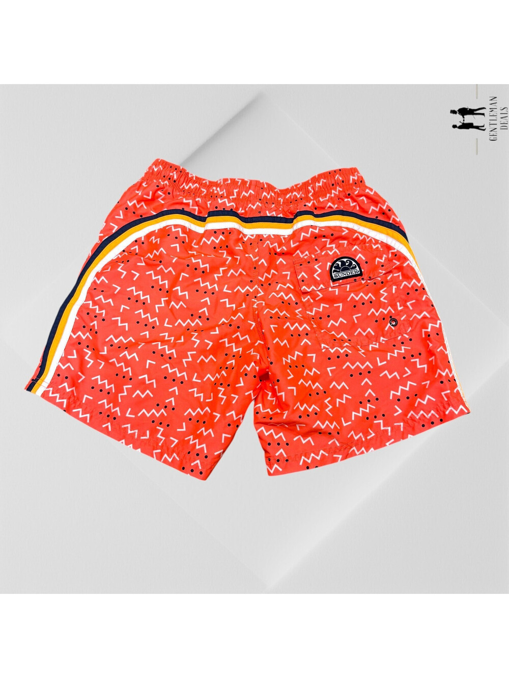 Sundek Swim Trunks Orange print Size M Medium zig zag